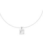Princess Cut Lab Diamond Halo Pendant