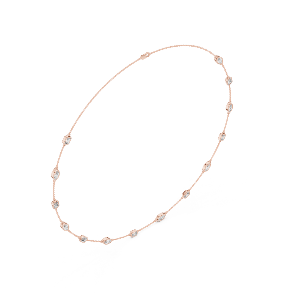 Charming Emerald And Marquise Diamond Necklace