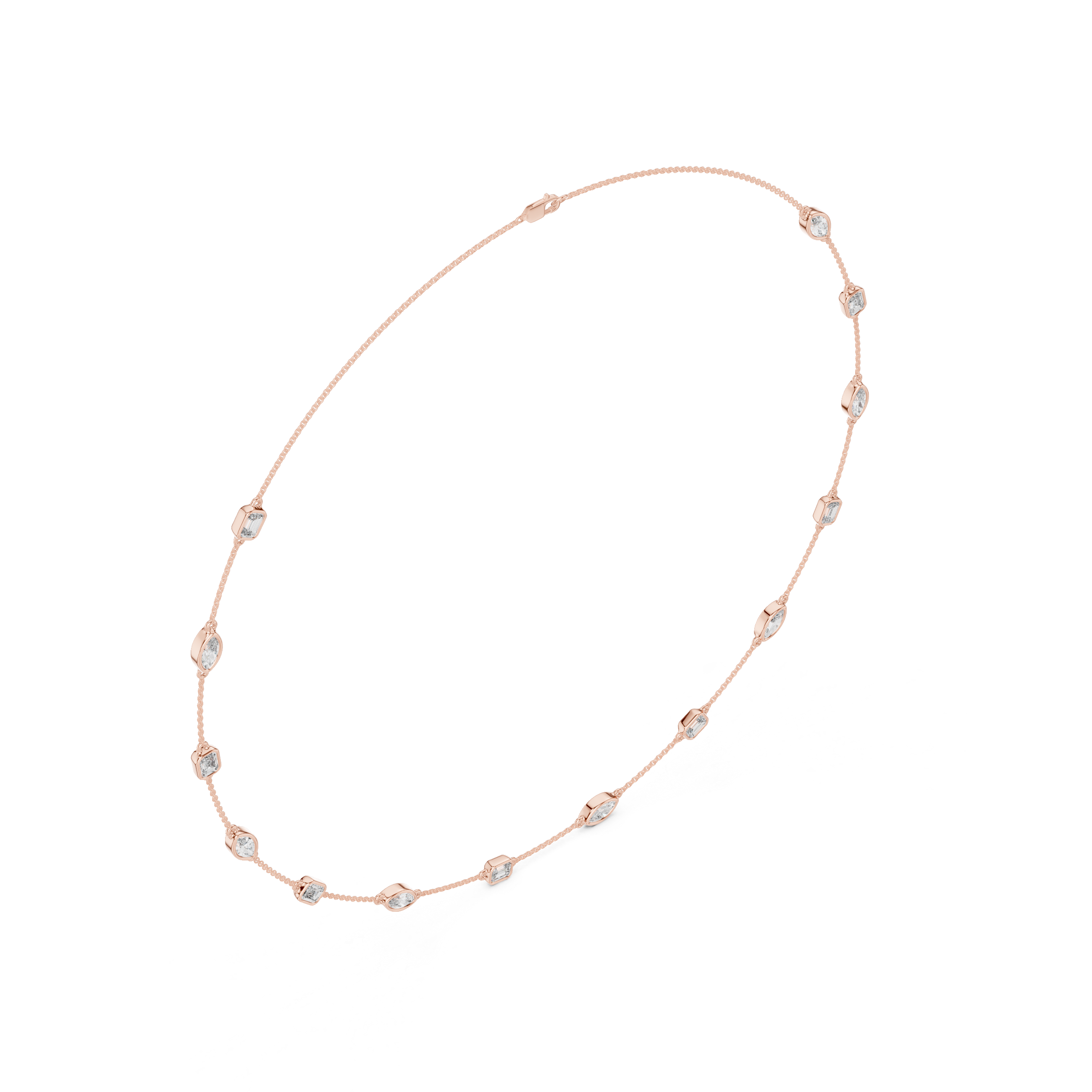 Charming Emerald And Marquise Diamond Necklace