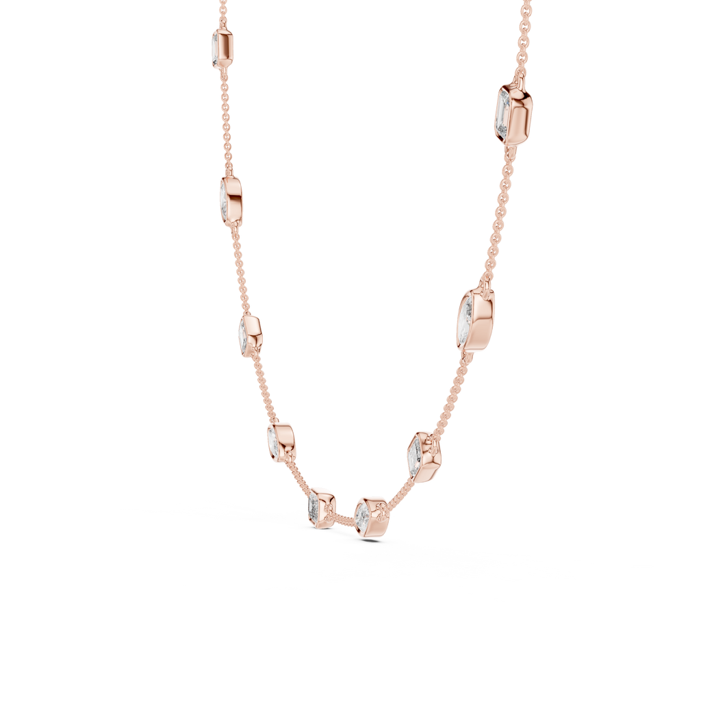 Charming Emerald And Marquise Diamond Necklace