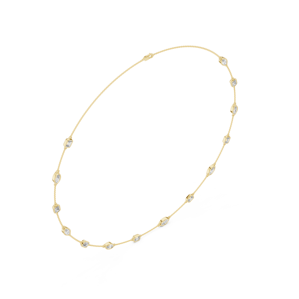 Charming Emerald And Marquise Diamond Necklace