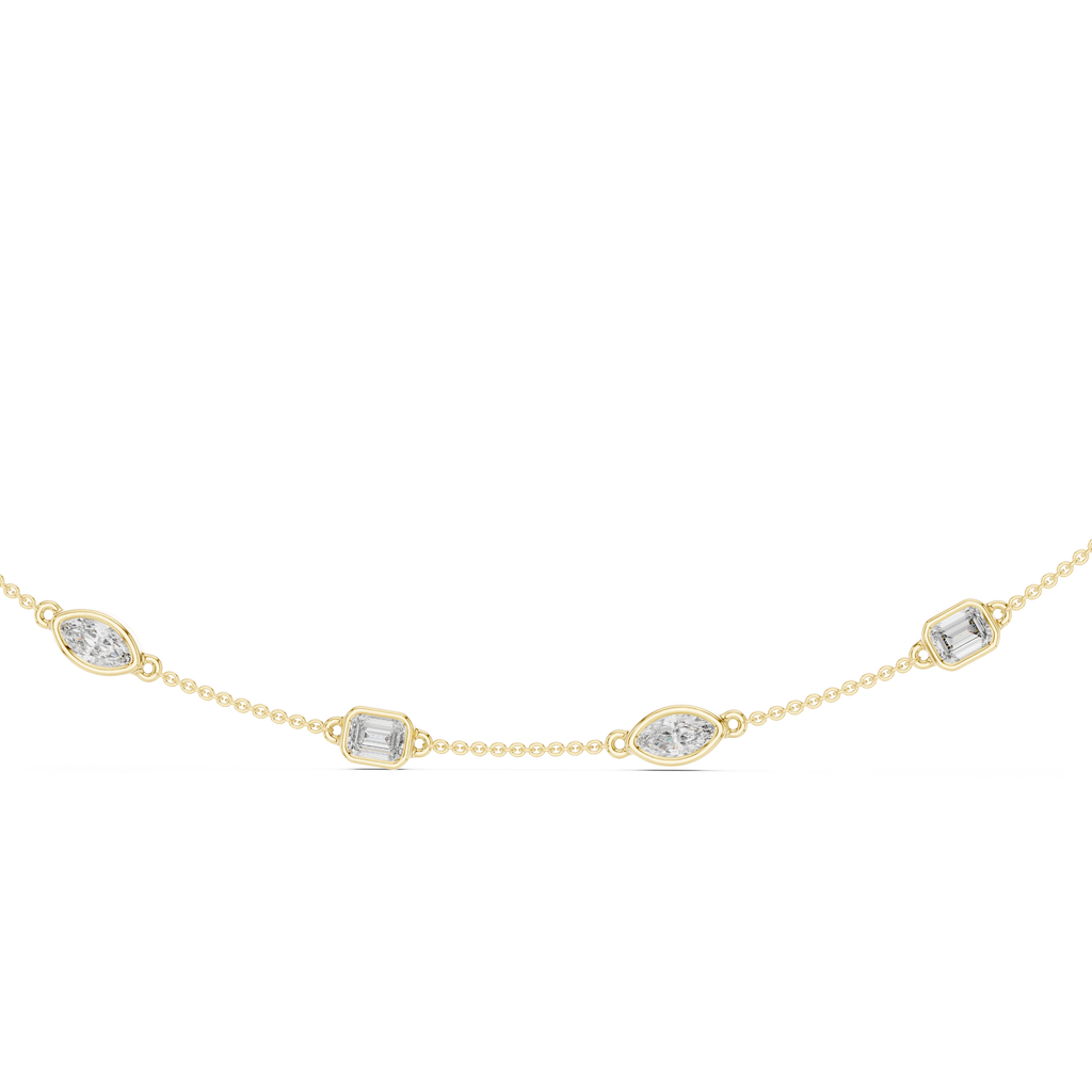 Charming Emerald And Marquise Diamond Necklace