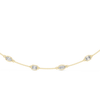 Charming Emerald And Marquise Diamond Necklace