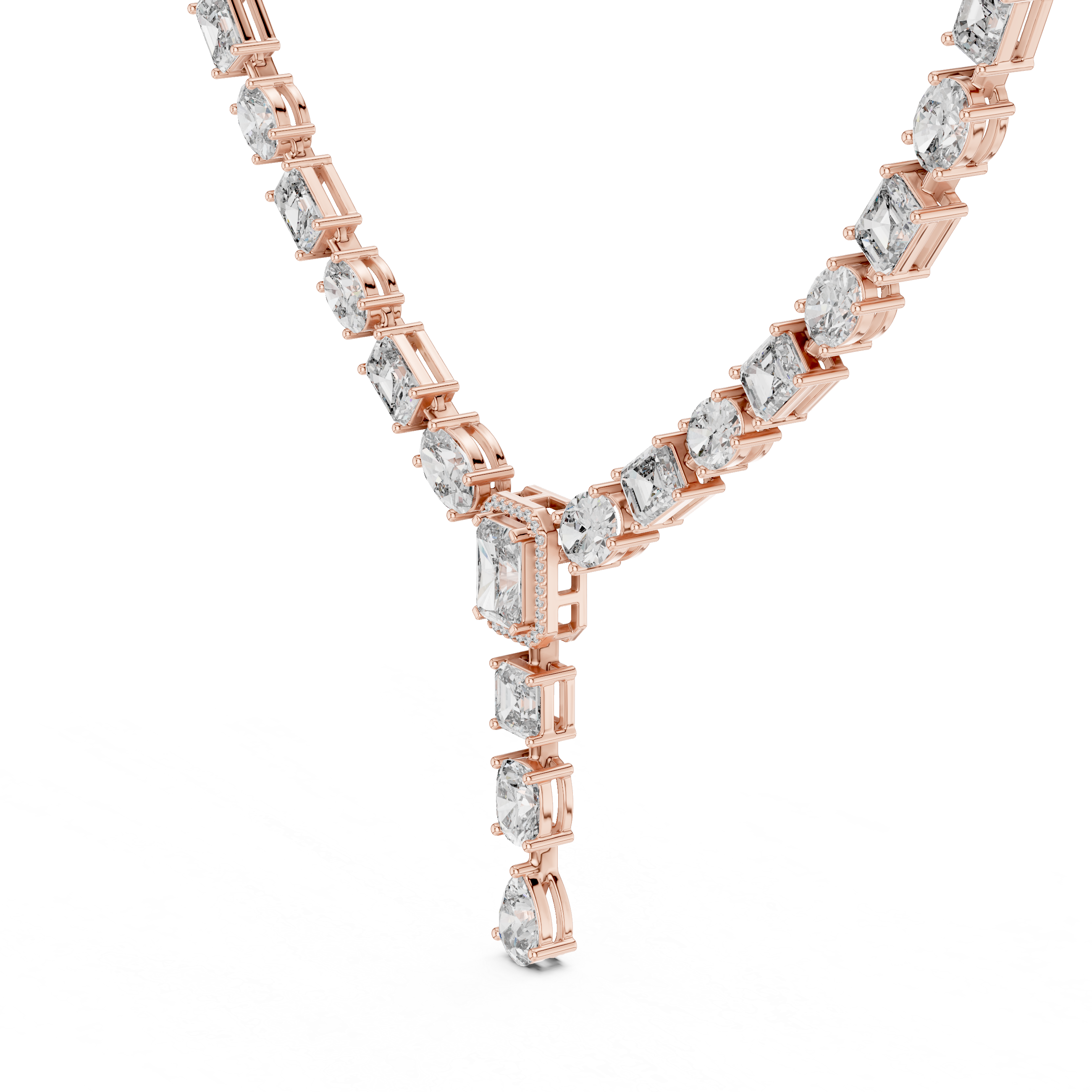 Unique Mix Shape Lab Diamond Necklace
