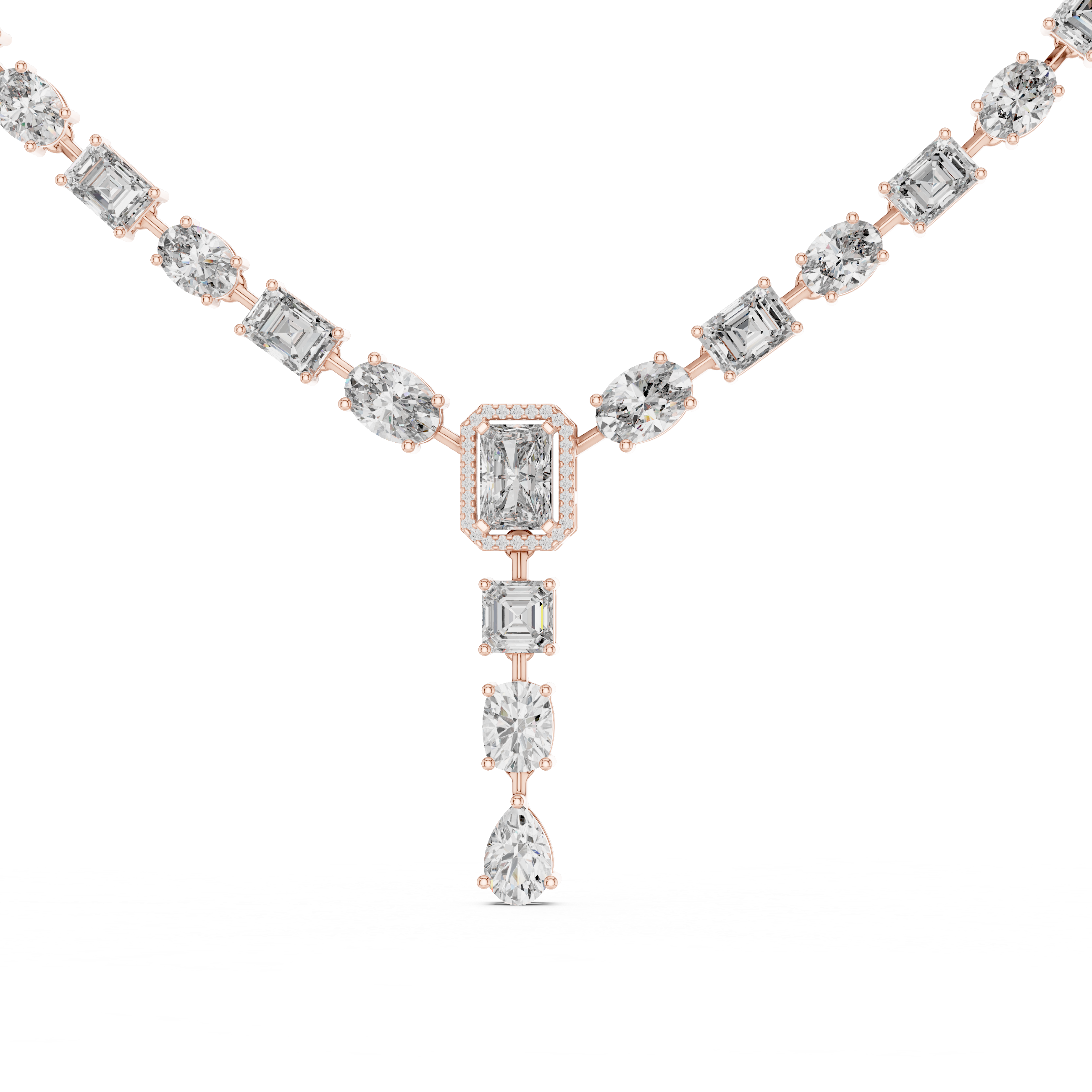 Unique Mix Shape Lab Diamond Necklace