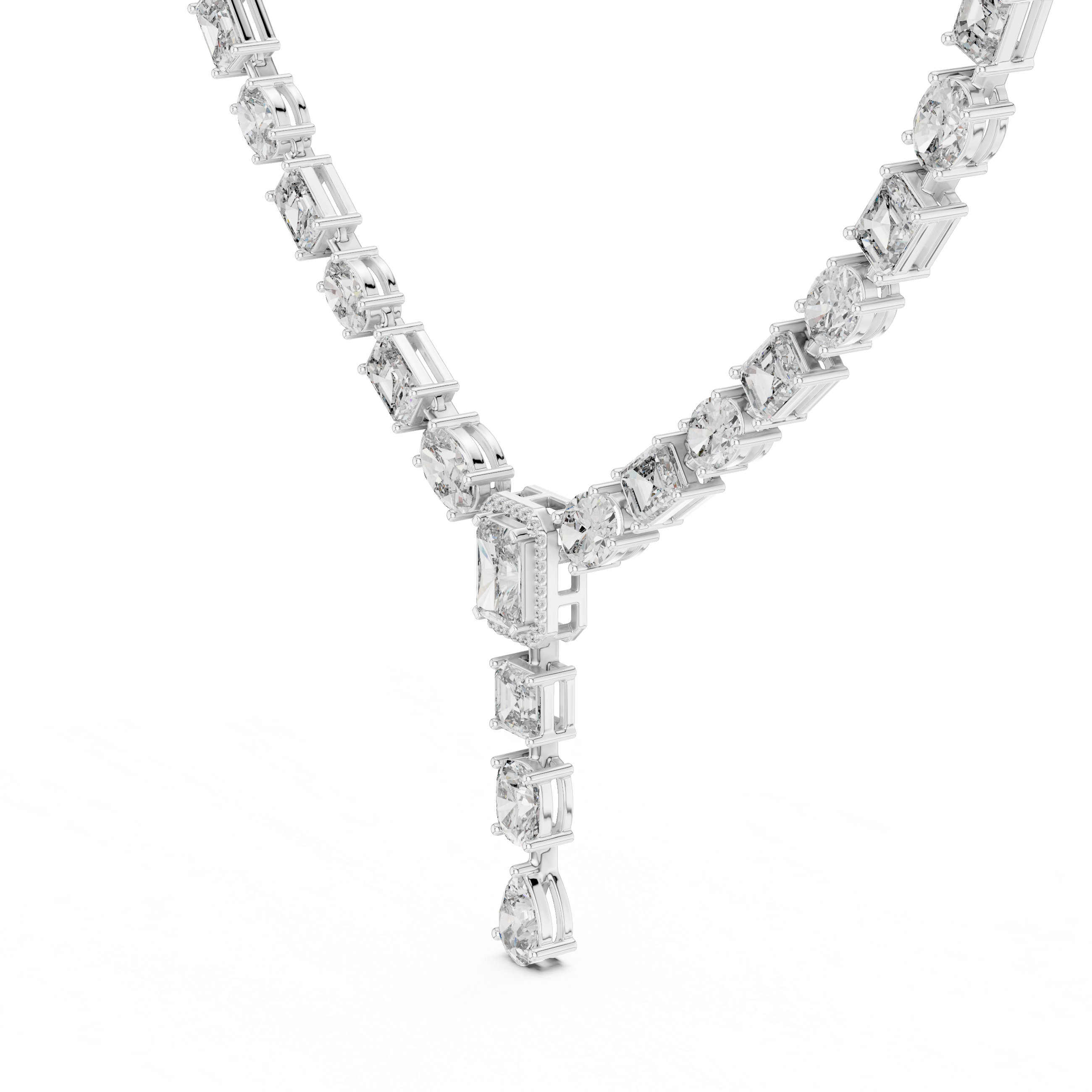 Unique Mix Shape Lab Diamond Necklace