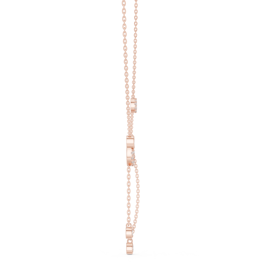 Bezel Set Oval And Round Lab Diamond Pendant