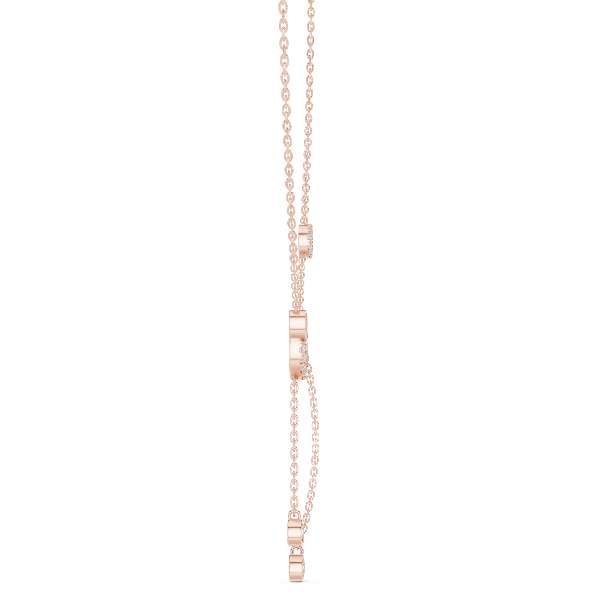 Bezel Set Oval And Round Lab Diamond Pendant