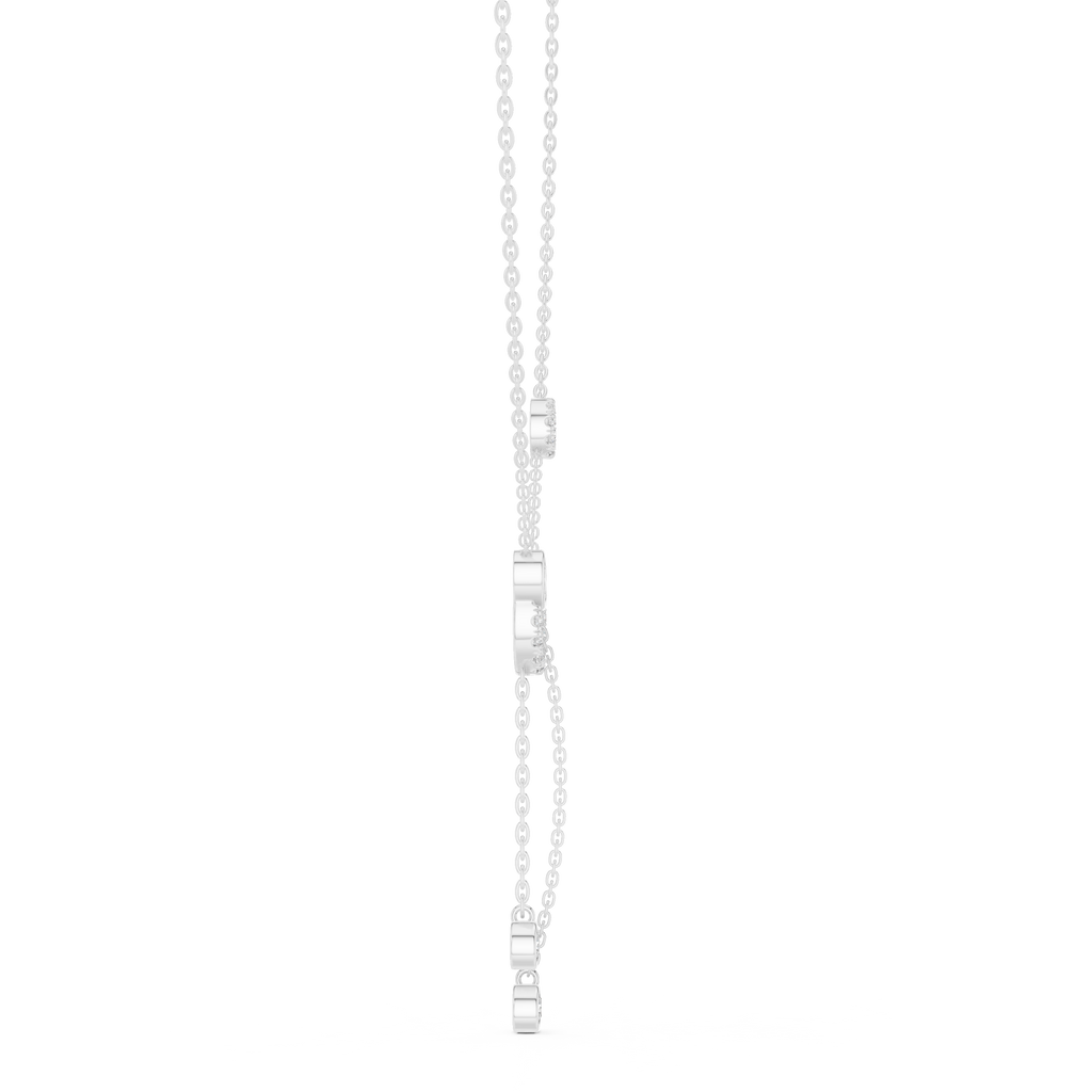 Bezel Set Oval And Round Lab Diamond Pendant