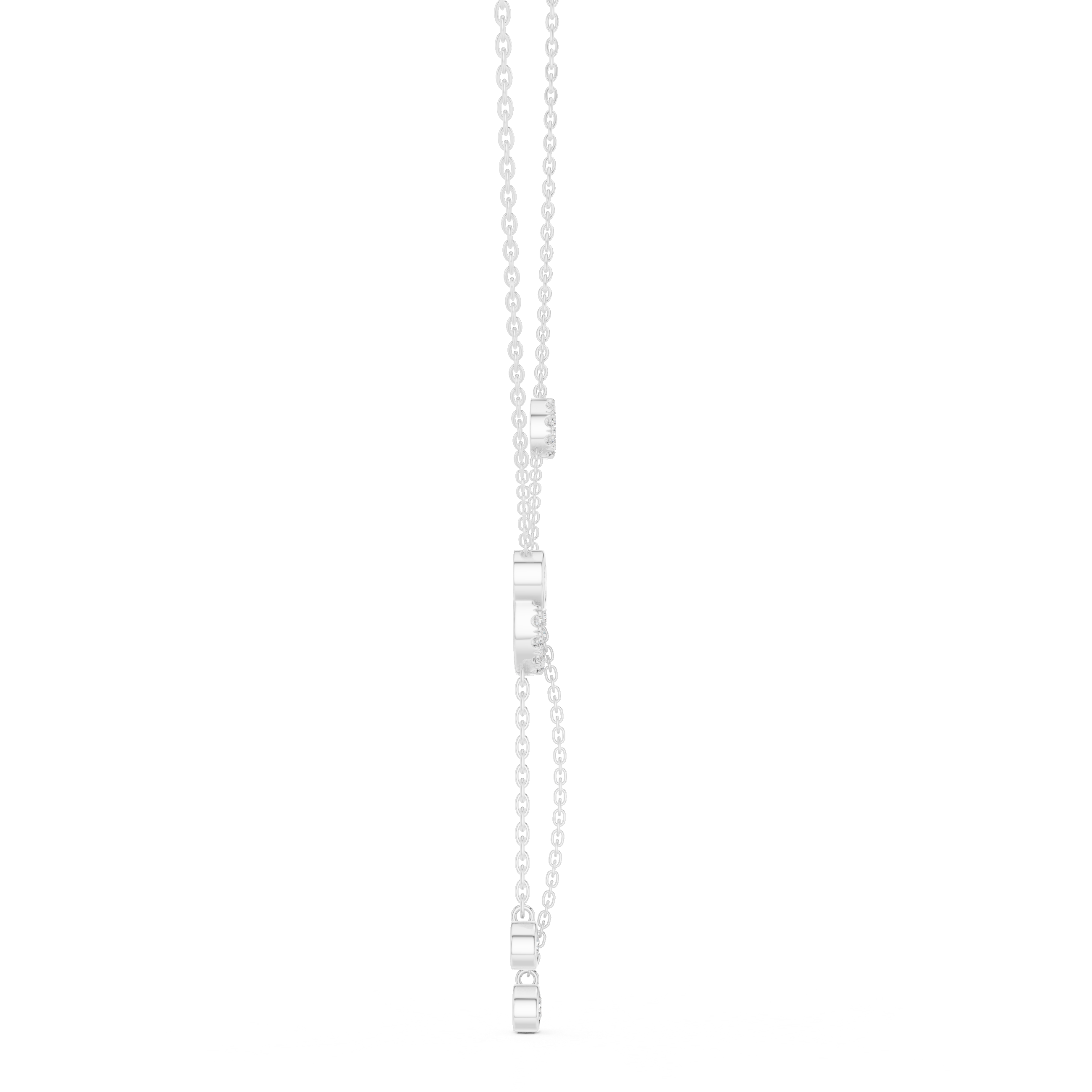 Bezel Set Oval And Round Lab Diamond Pendant