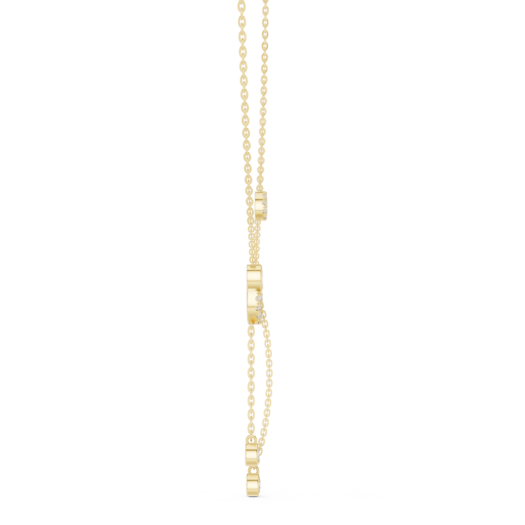 Bezel Set Oval And Round Lab Diamond Pendant