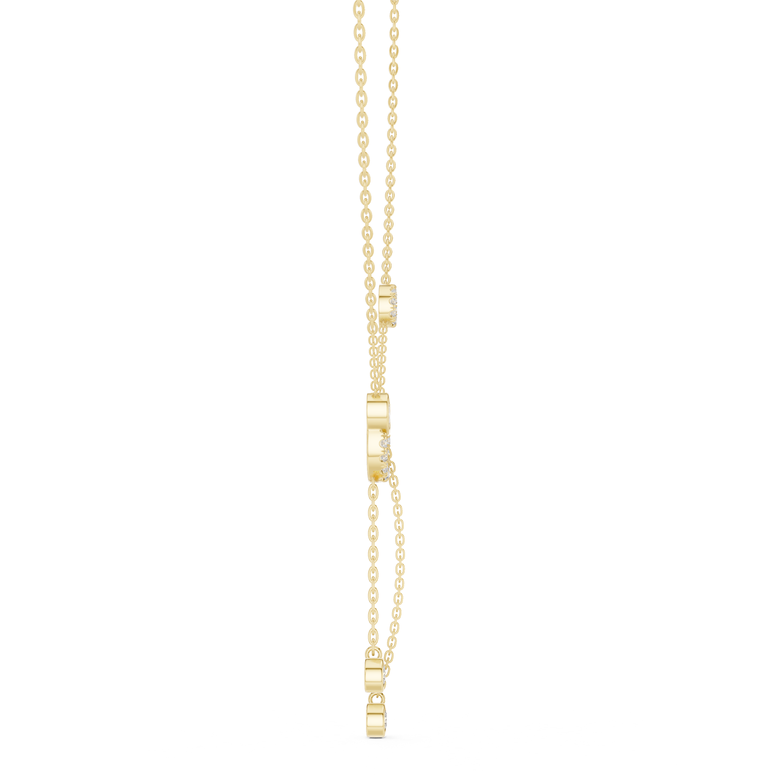 Bezel Set Oval And Round Lab Diamond Pendant