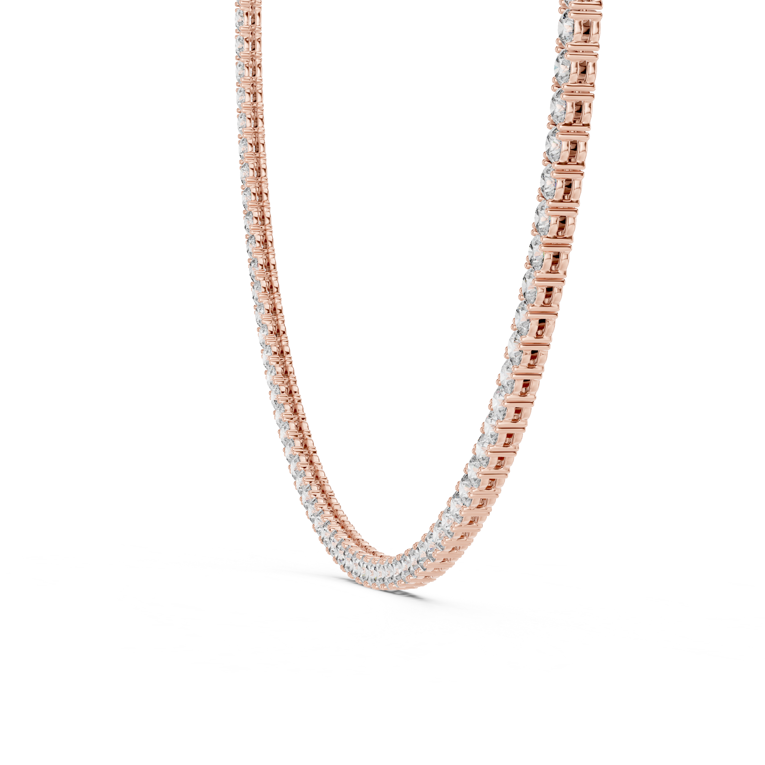 Multiple Round Diamond Majestic Tennis Necklace