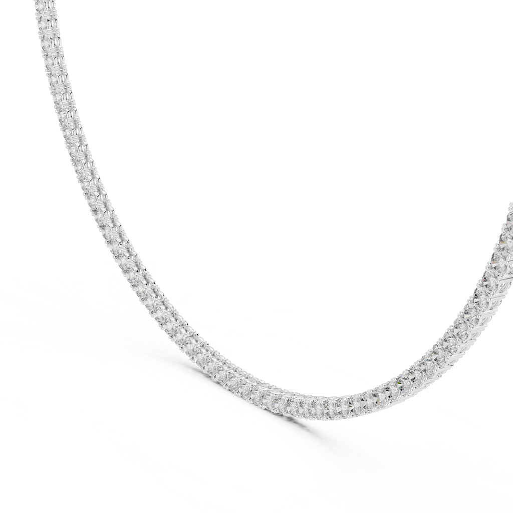 Multiple Round Diamond Majestic Tennis Necklace