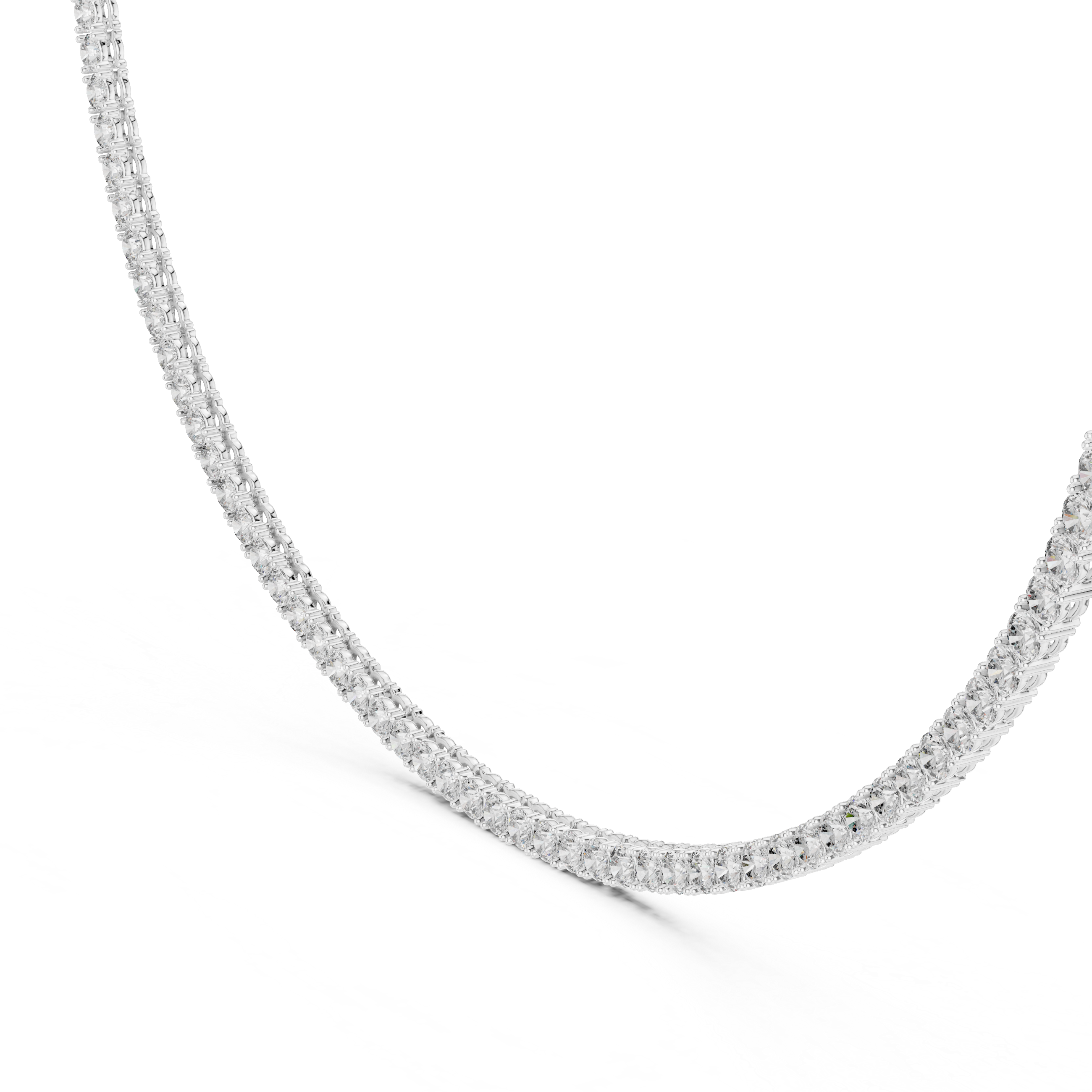 Multiple Round Diamond Majestic Tennis Necklace