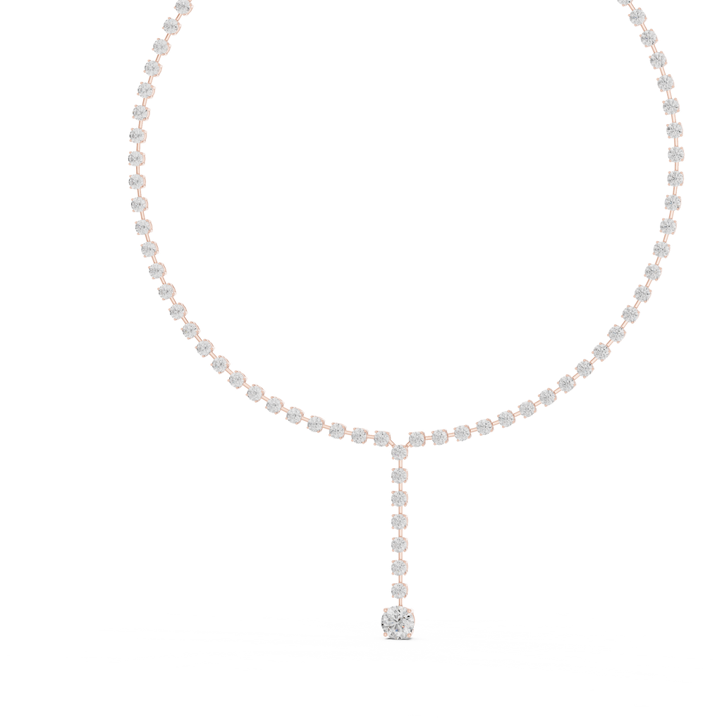 Round Cut Lab Diamond Drop Necklace