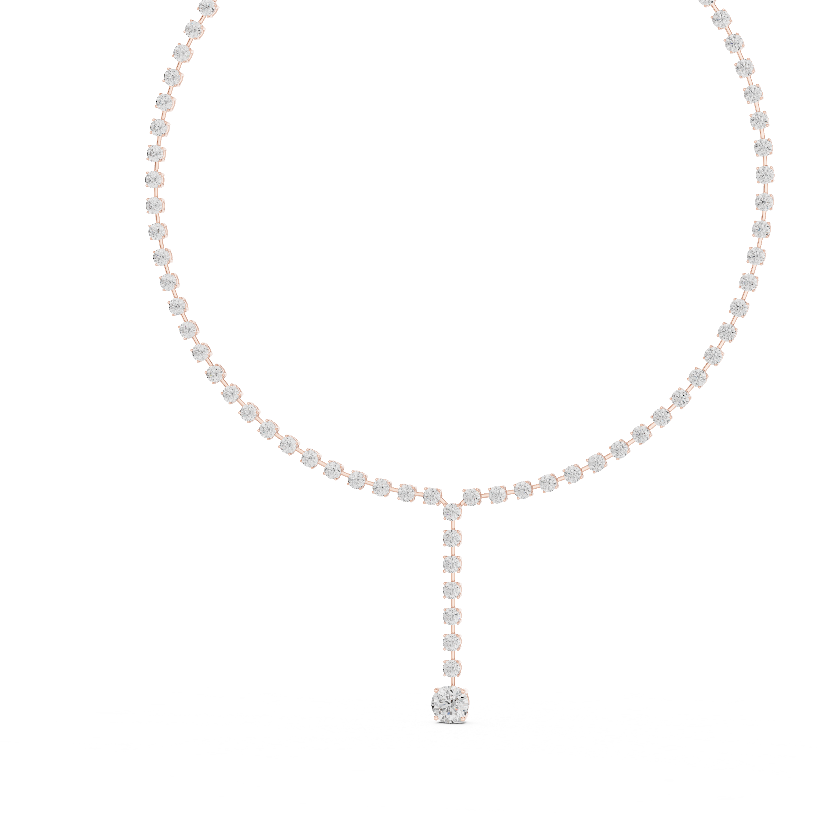 Round Cut Lab Diamond Drop Necklace