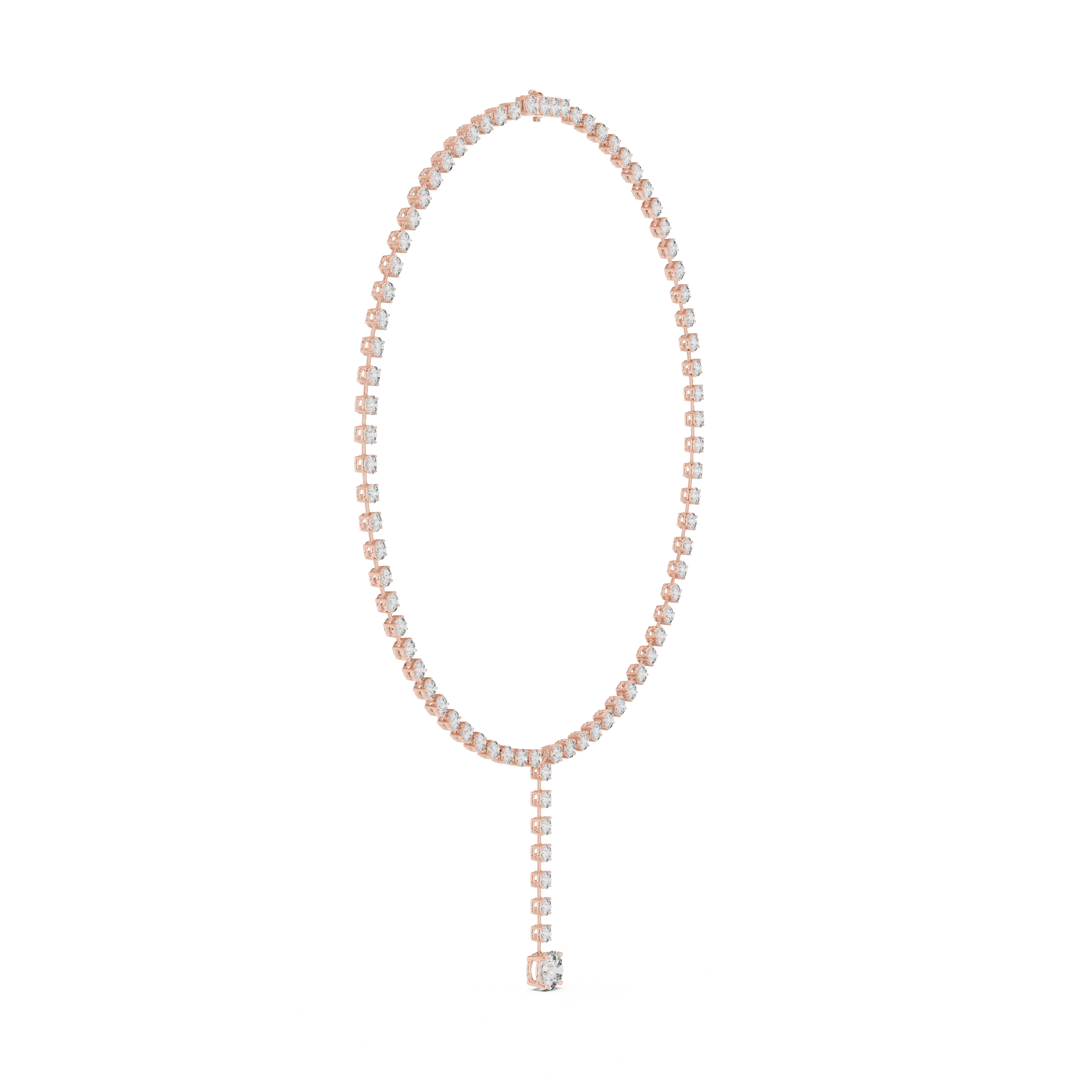 Round Cut Lab Diamond Drop Necklace