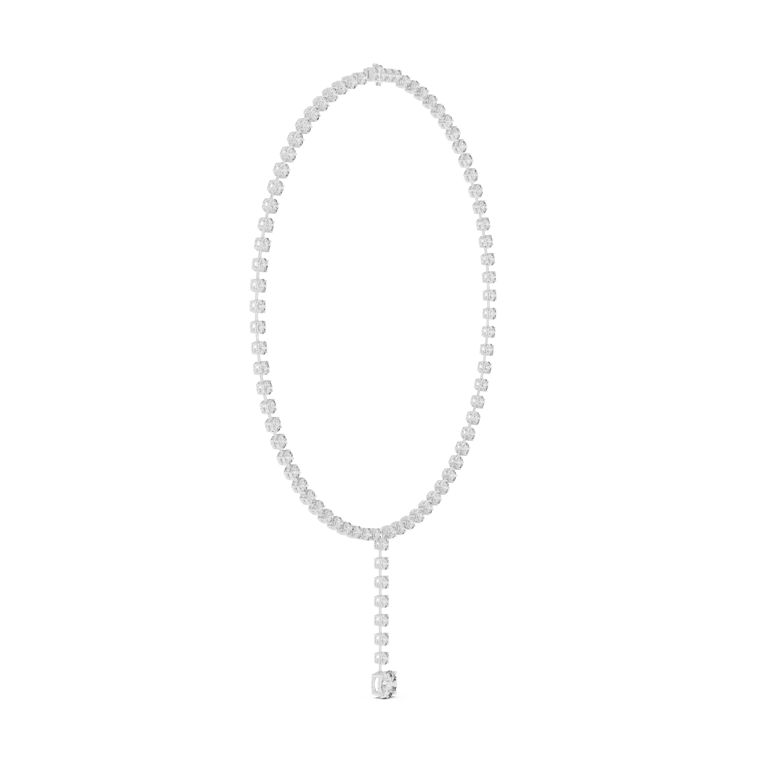 Round Cut Lab Diamond Drop Necklace