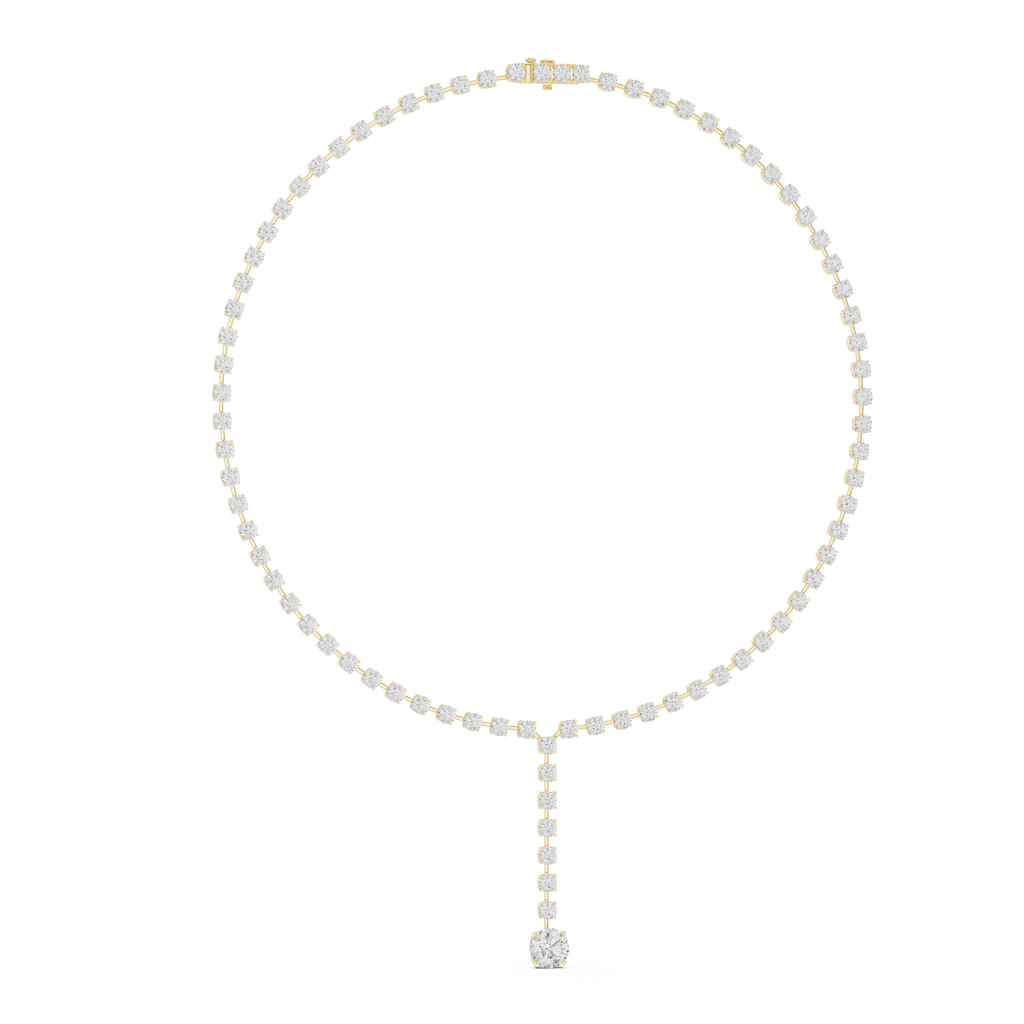 Round Cut Lab Diamond Drop Necklace