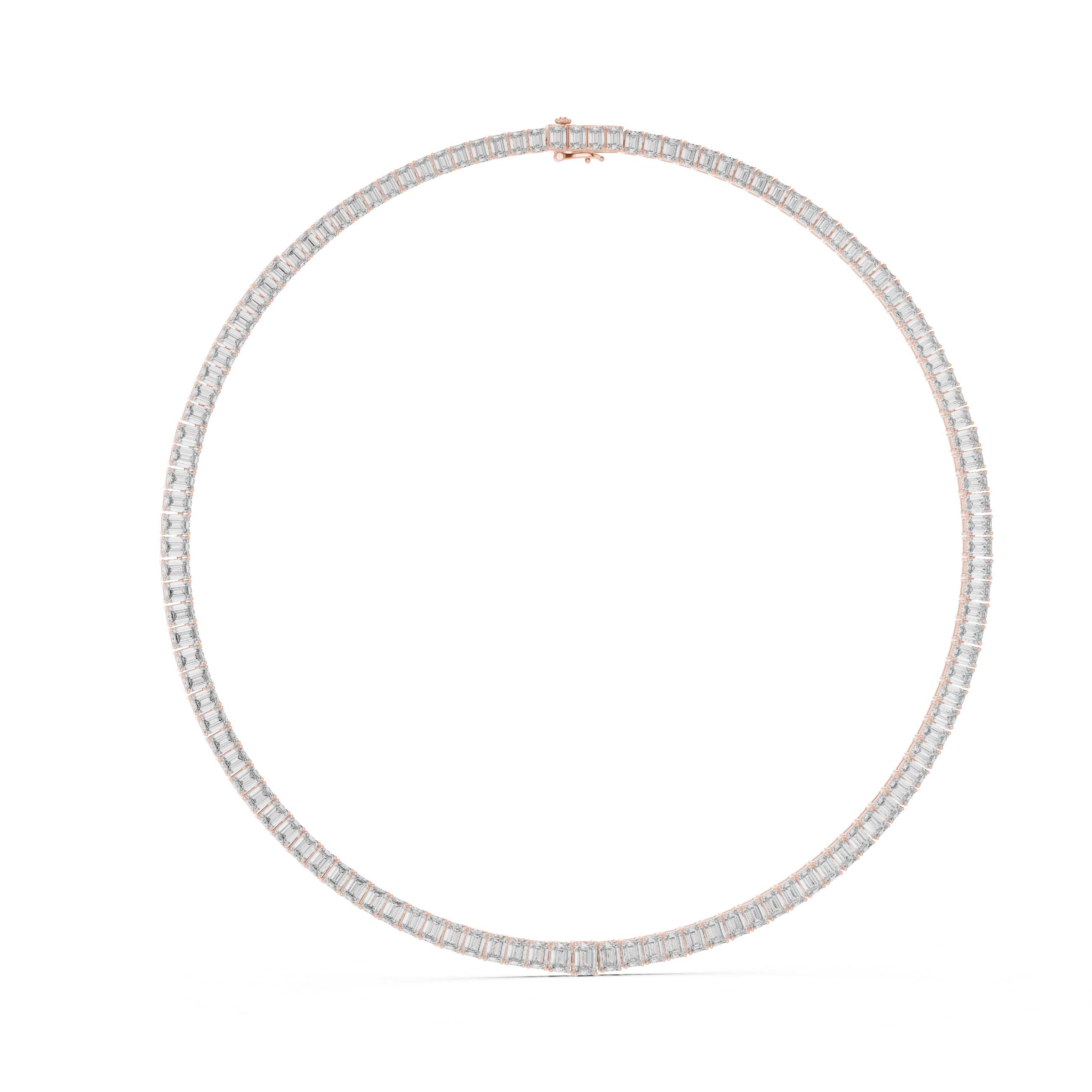 Emerald Diamond Classy Tennis Necklace