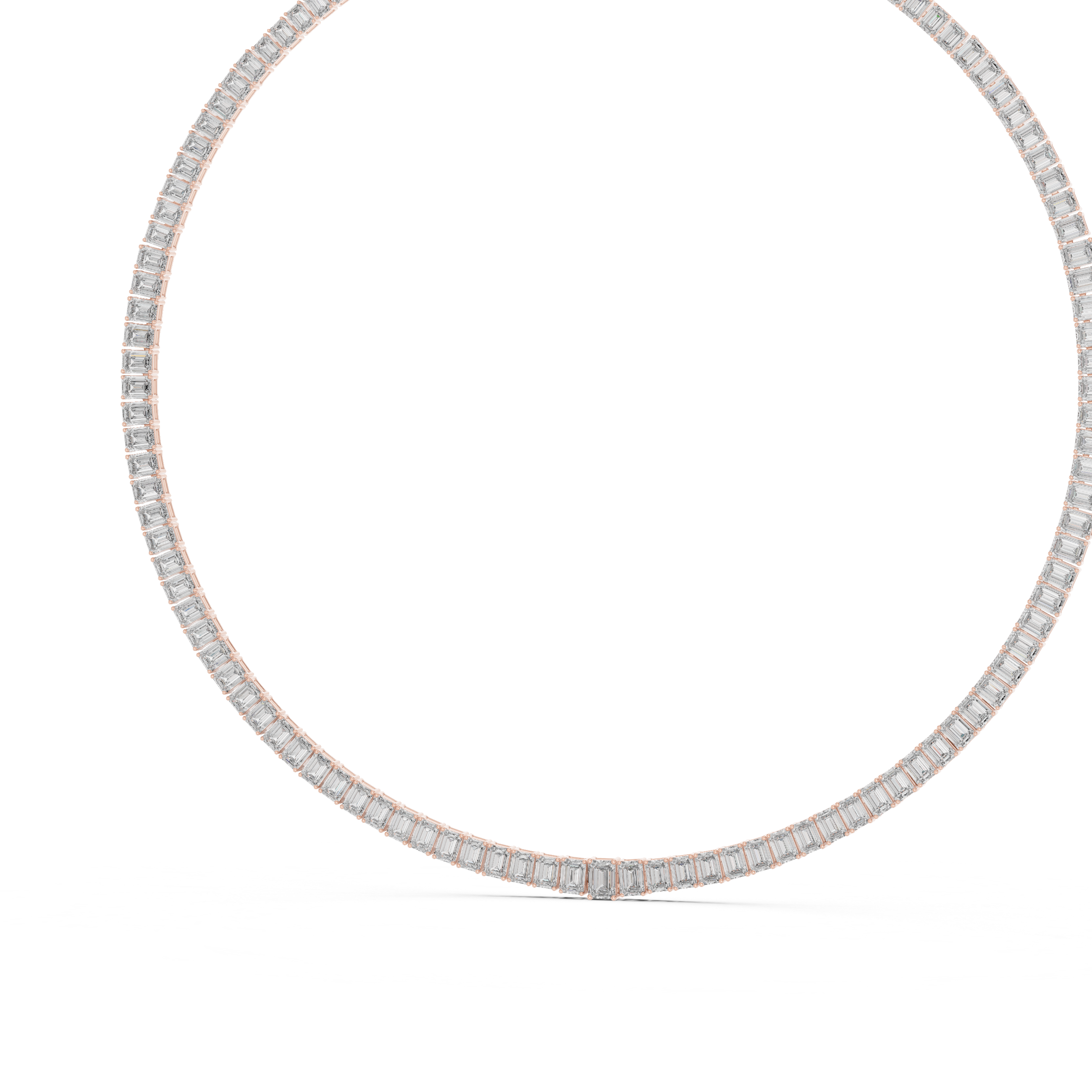 Emerald Diamond Classy Tennis Necklace