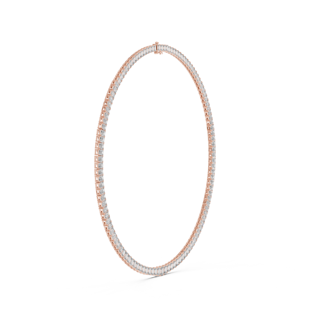 Emerald Diamond Classy Tennis Necklace