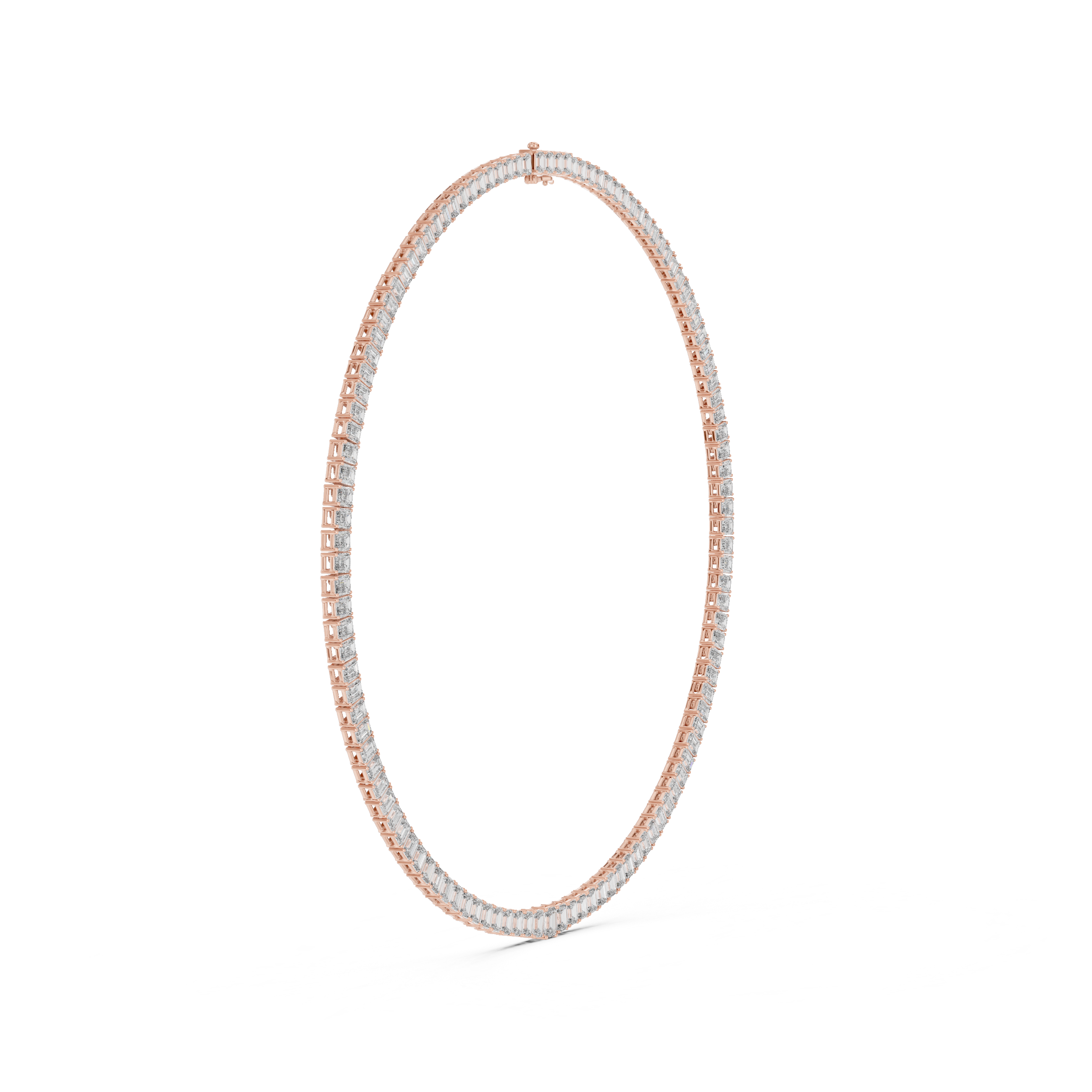 Emerald Diamond Classy Tennis Necklace