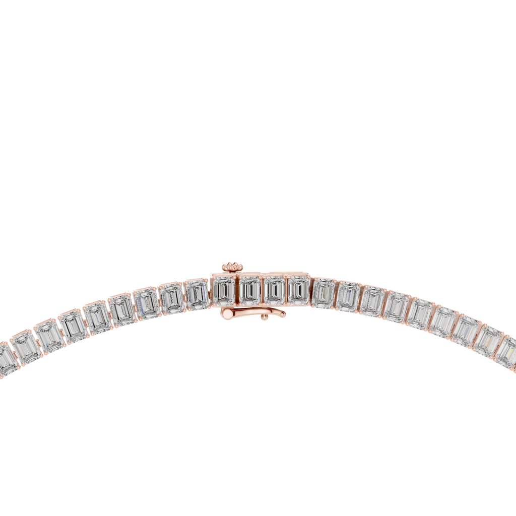 Emerald Diamond Classy Tennis Necklace