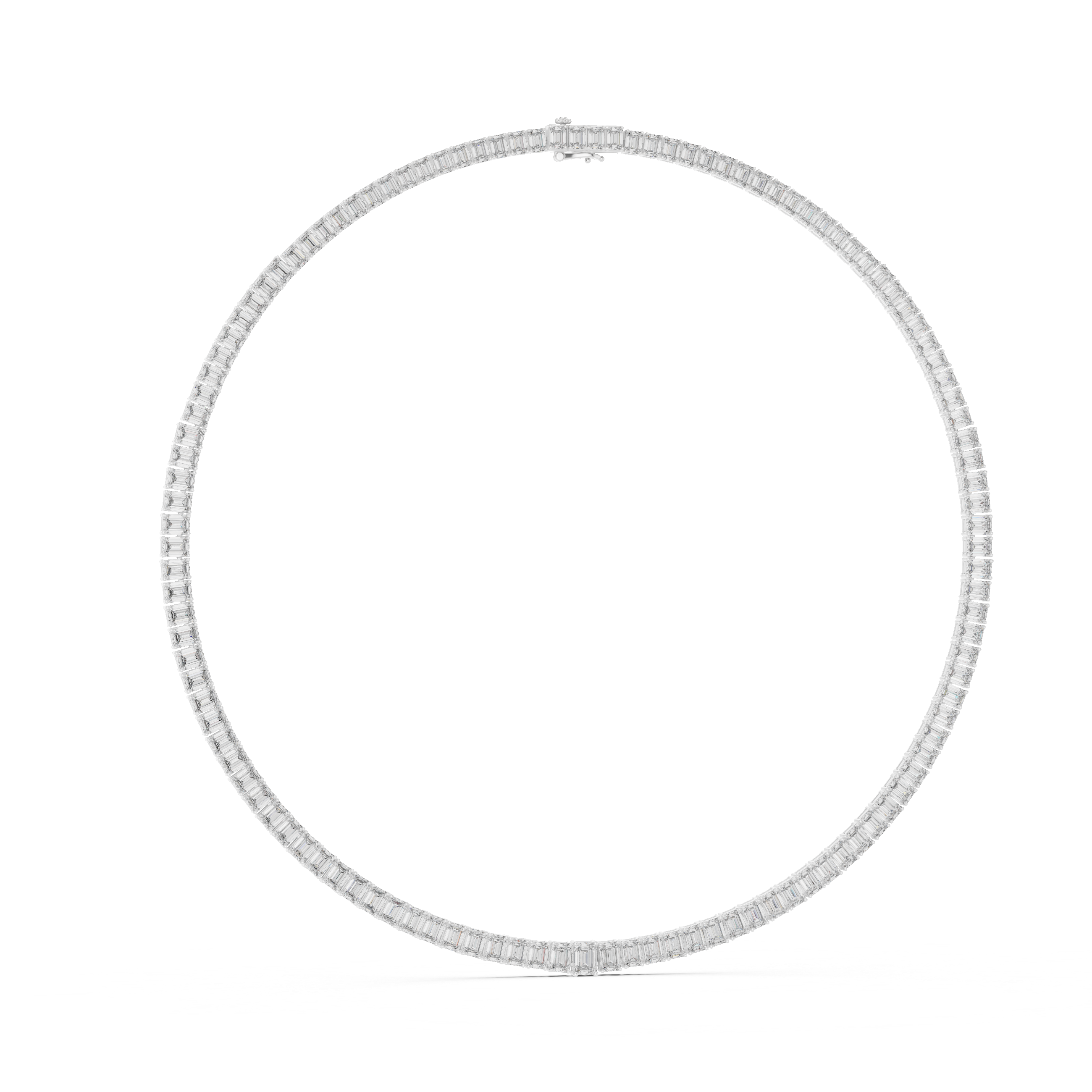 Emerald Diamond Classy Tennis Necklace