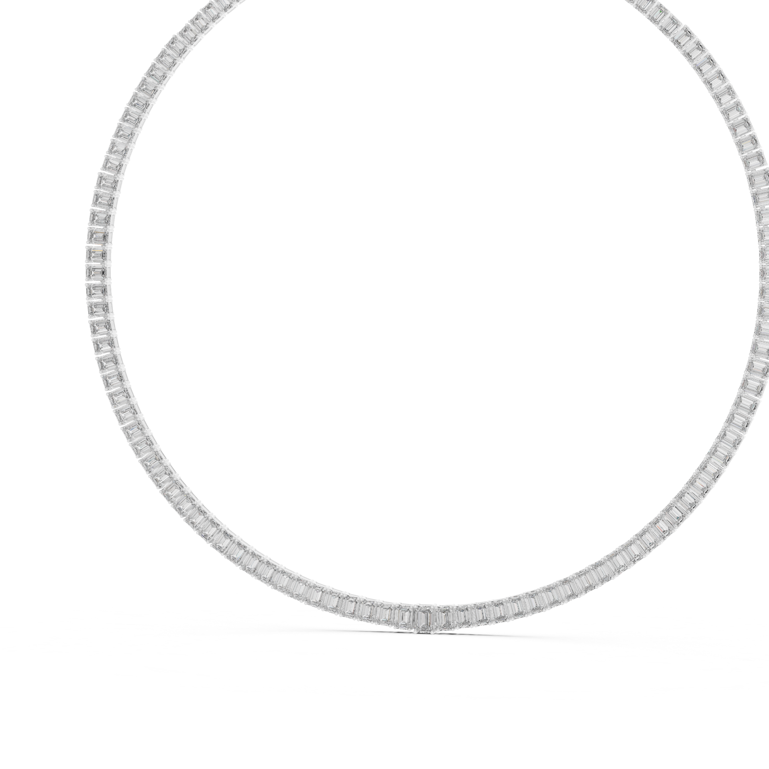 Emerald Diamond Classy Tennis Necklace