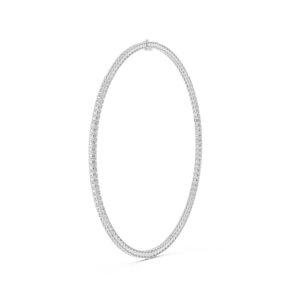 Emerald Diamond Classy Tennis Necklace