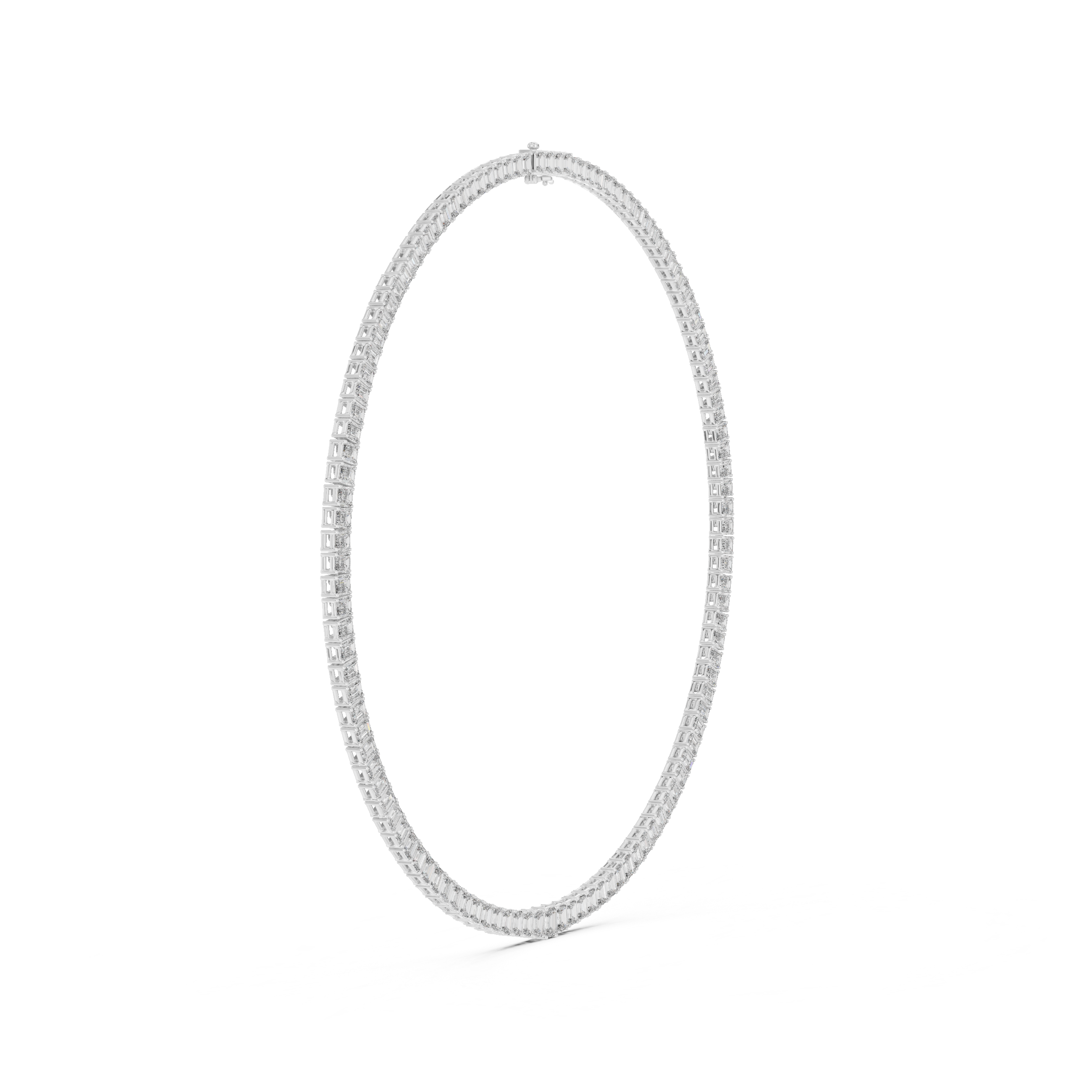 Emerald Diamond Classy Tennis Necklace