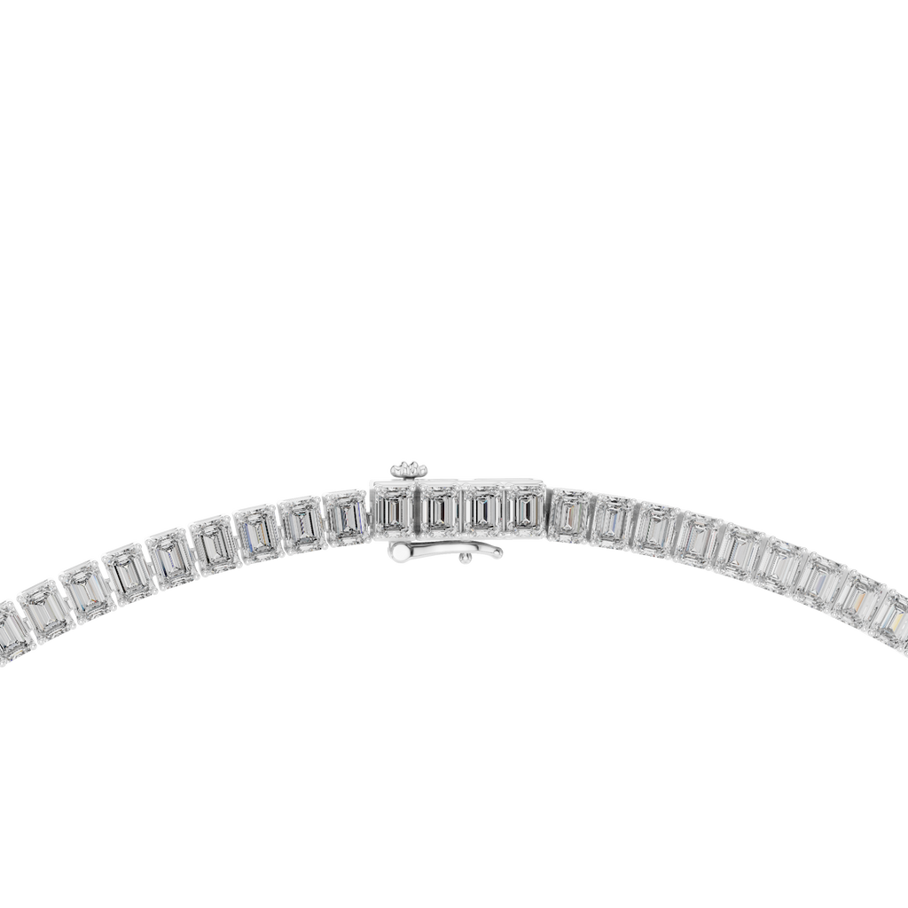 Emerald Diamond Classy Tennis Necklace