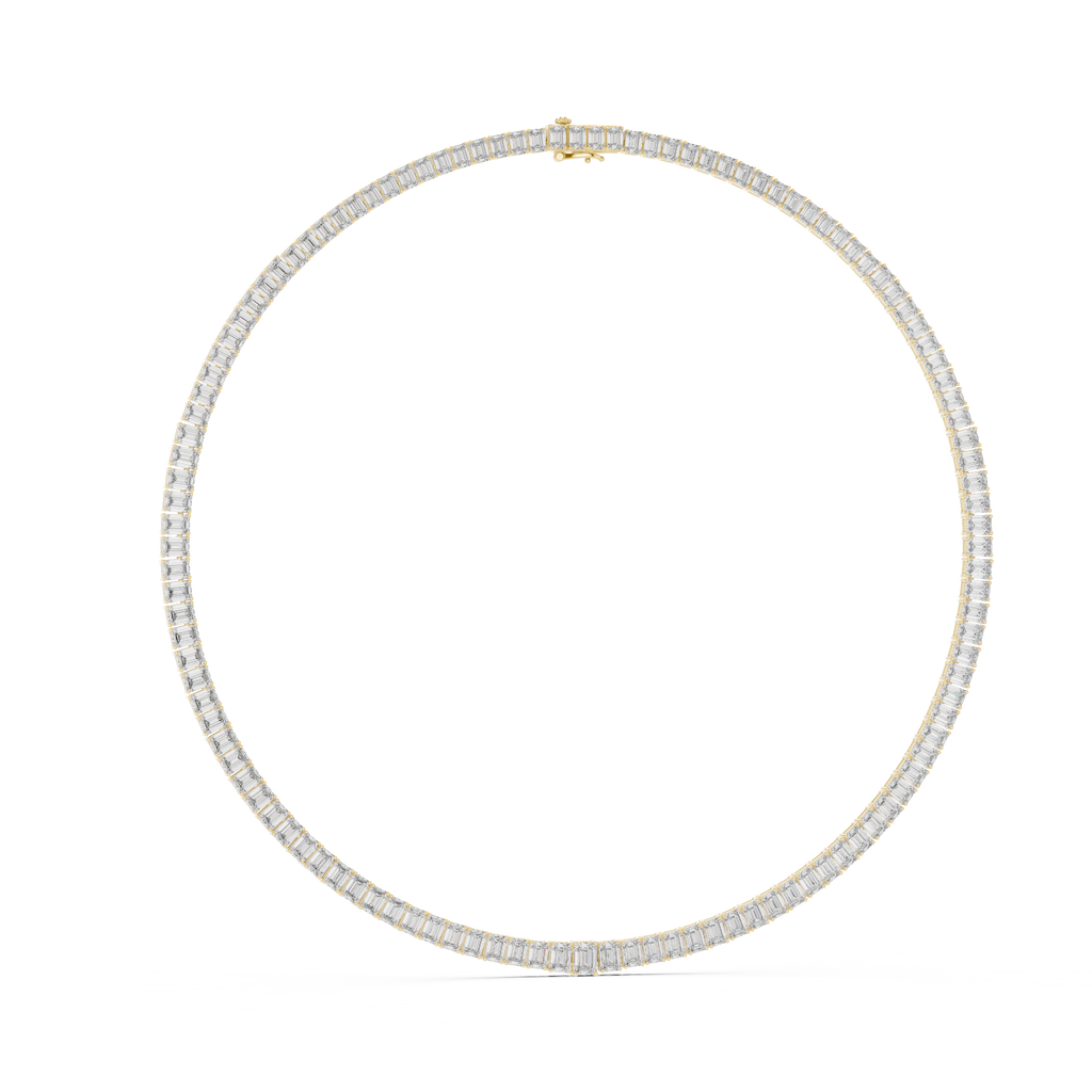 Emerald Diamond Classy Tennis Necklace