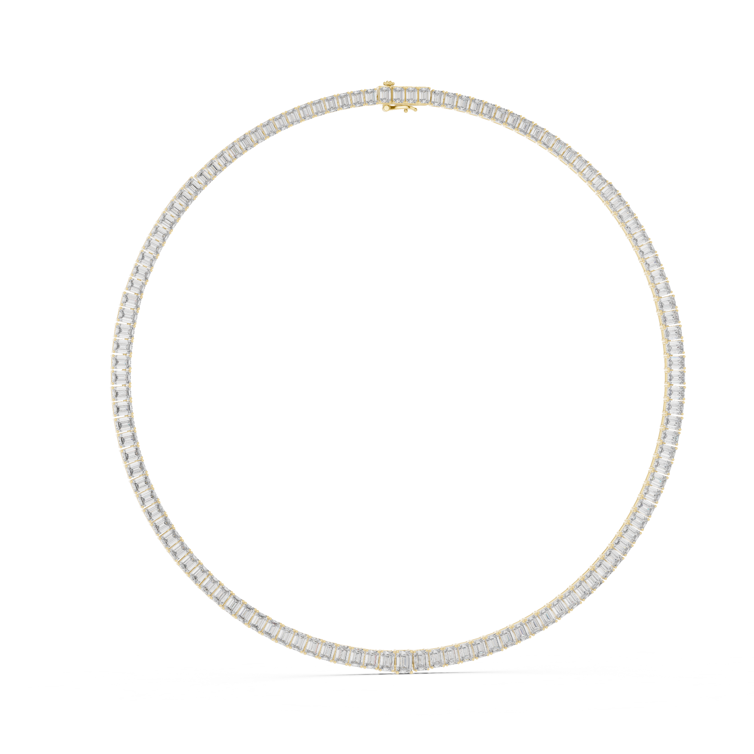 Emerald Diamond Classy Tennis Necklace