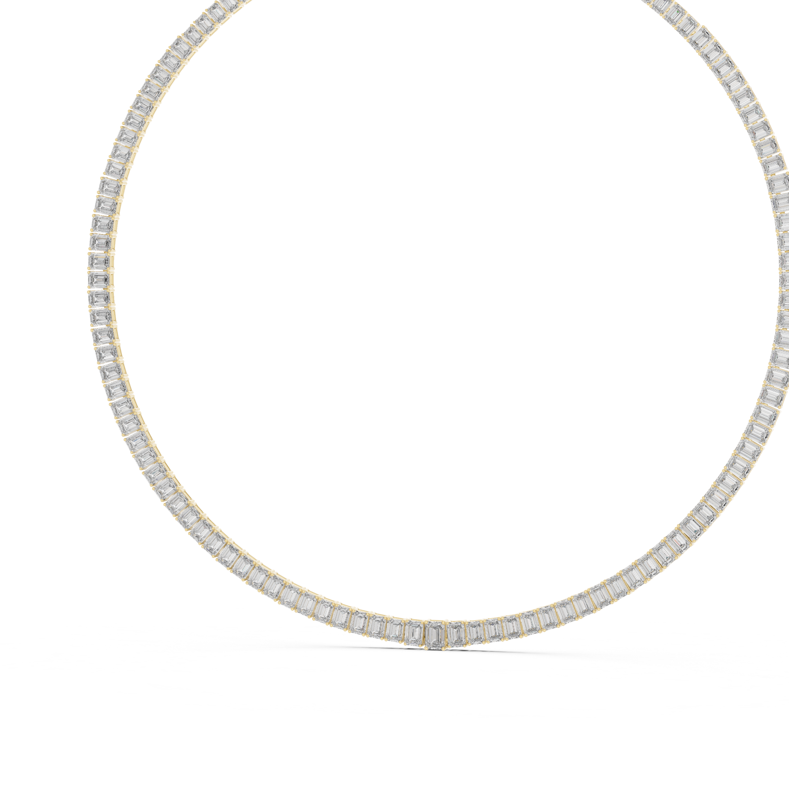 Emerald Diamond Classy Tennis Necklace