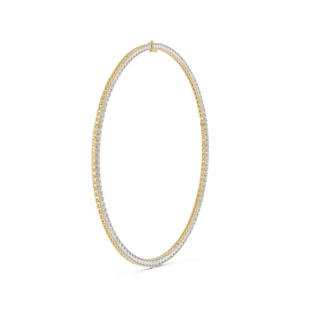 Emerald Diamond Classy Tennis Necklace