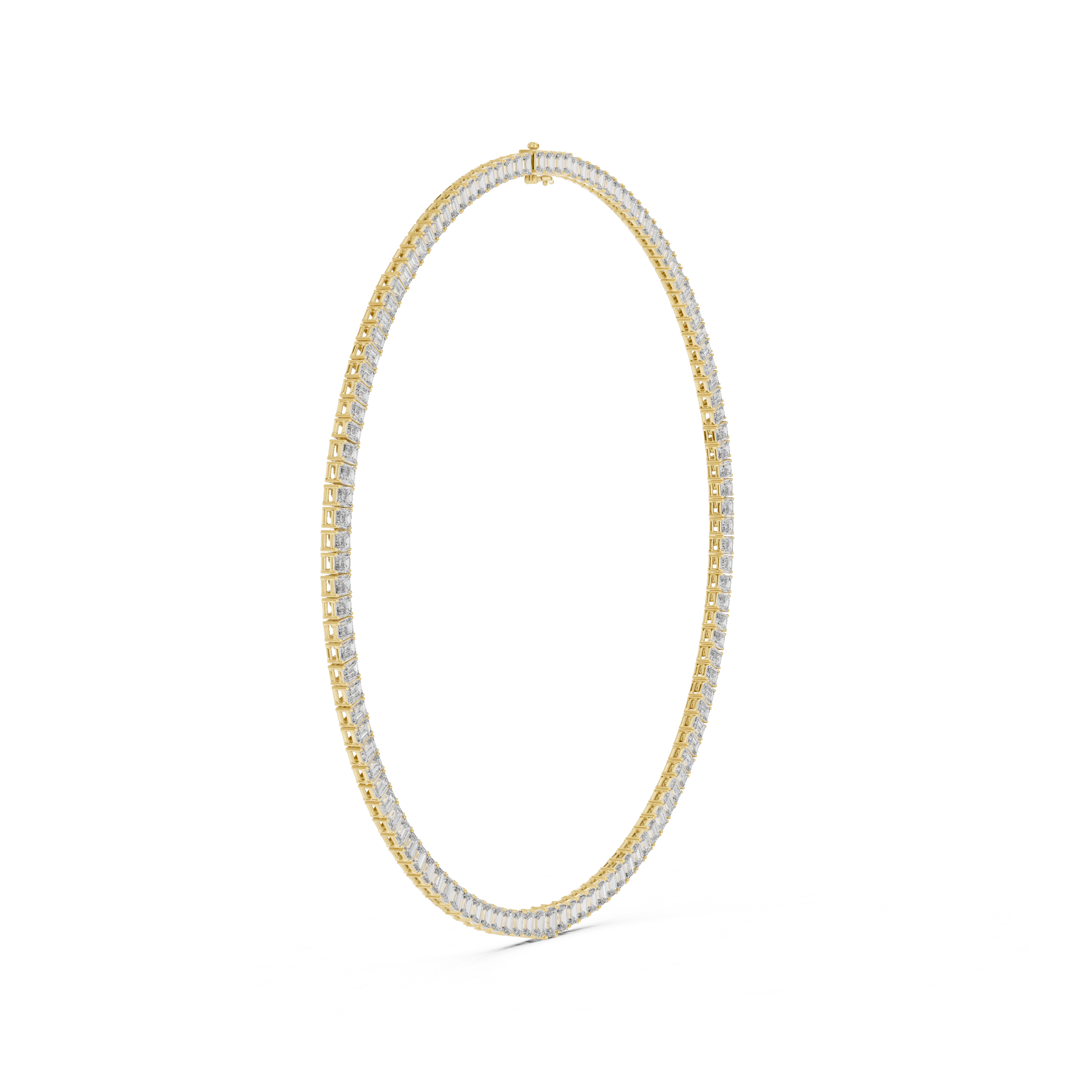 Emerald Diamond Classy Tennis Necklace