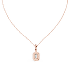 1.50 Carat Emerald Cut Lab Diamond Halo Pendant