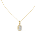 1.50 Carat Emerald Cut Lab Diamond Halo Pendant