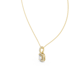1.50 Carat Emerald Cut Lab Diamond Halo Pendant