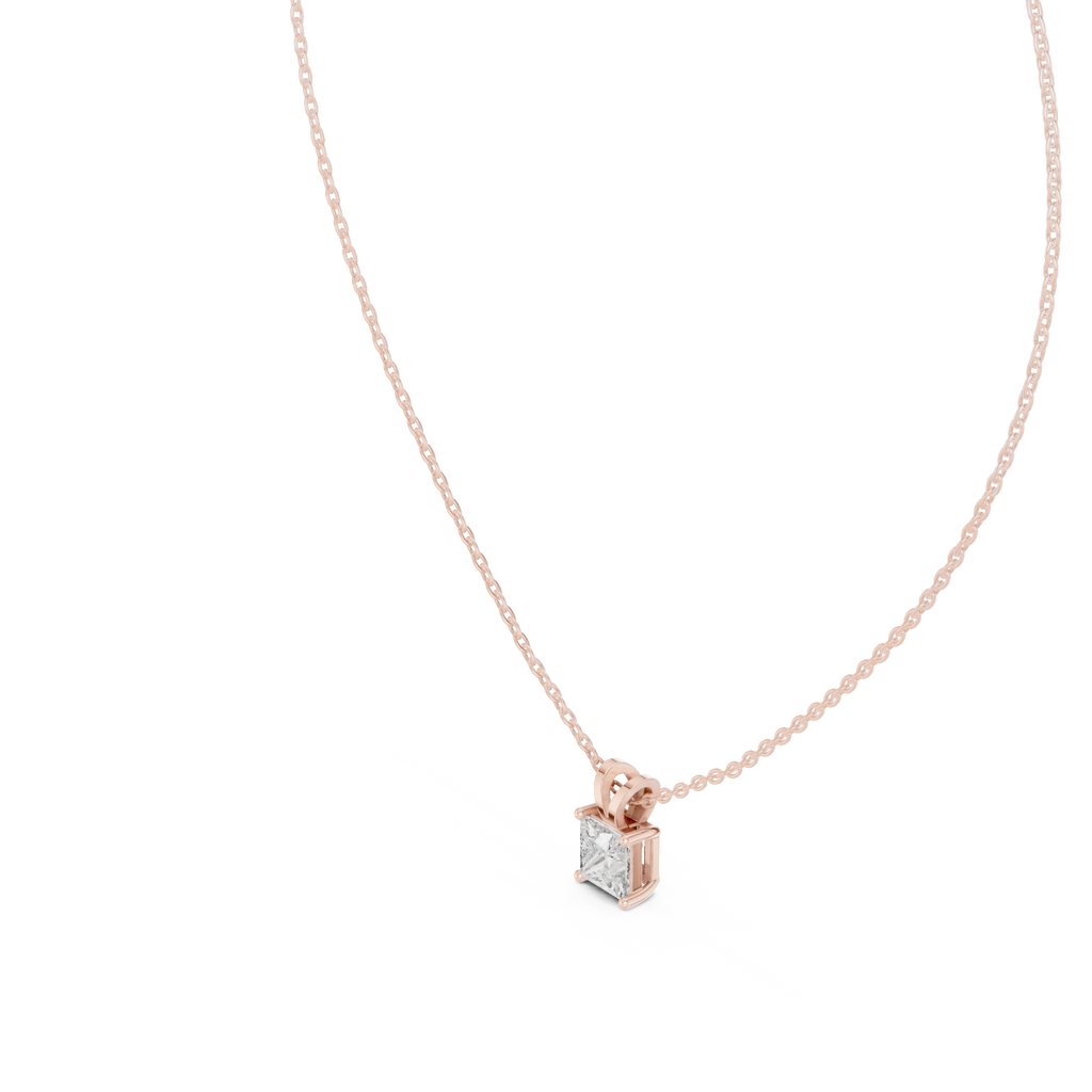 Princess Cut Solitaire Lab Diamond Pendant