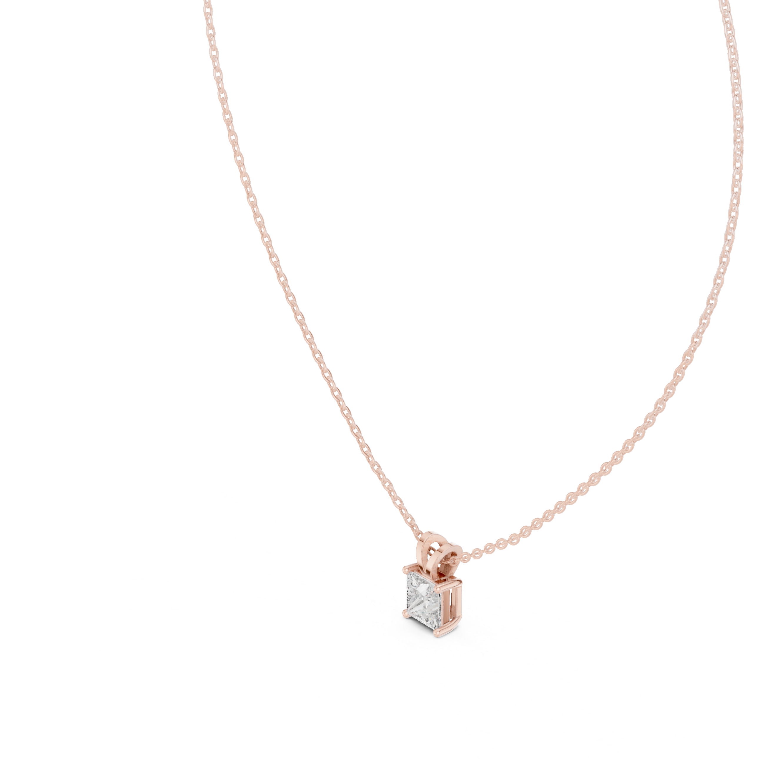 Princess Cut Solitaire Lab Diamond Pendant