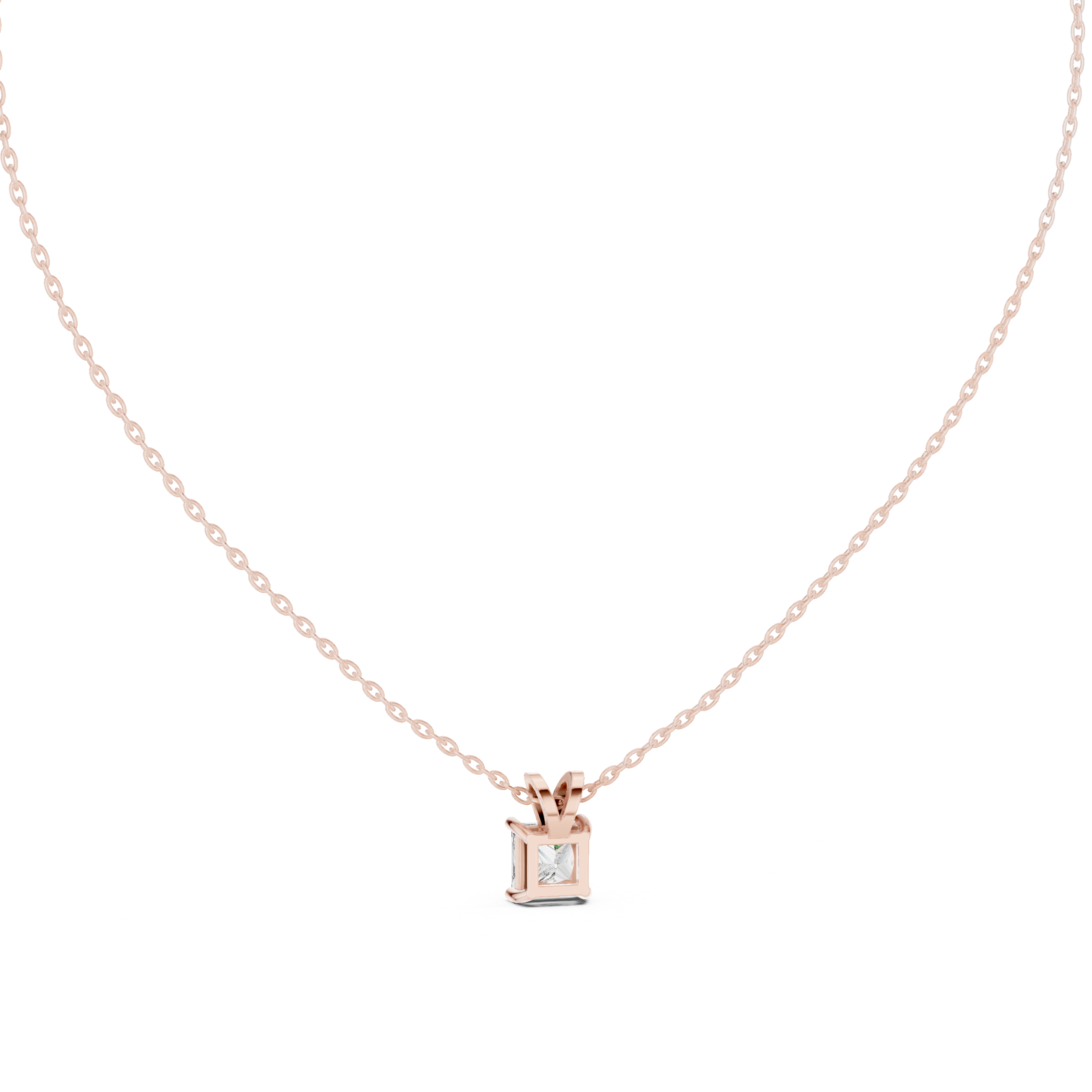 Princess Cut Solitaire Lab Diamond Pendant