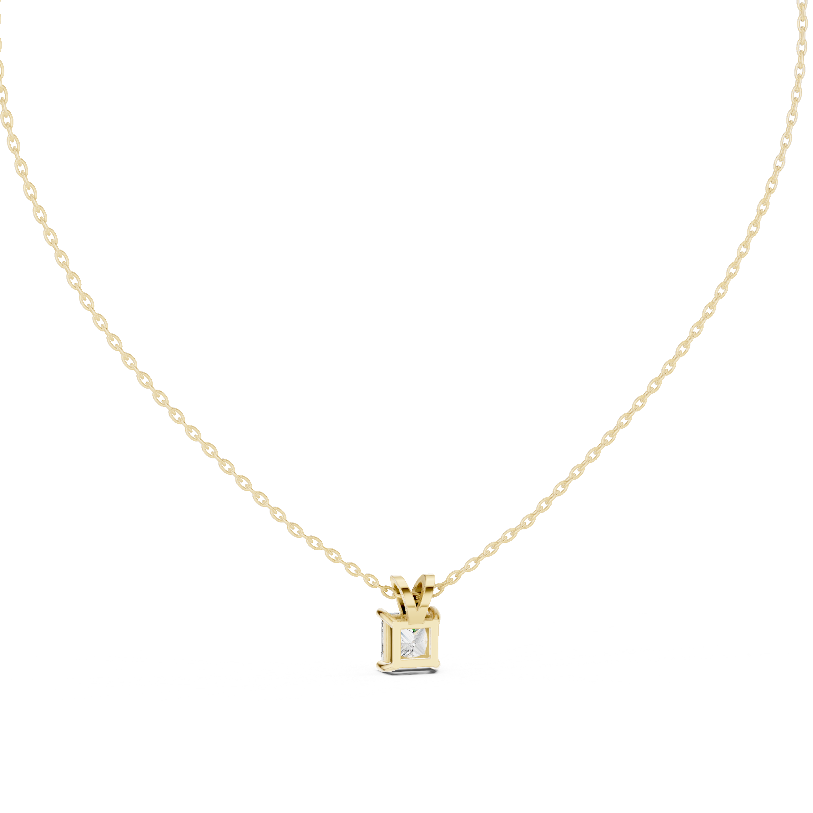 Princess Cut Solitaire Lab Diamond Pendant