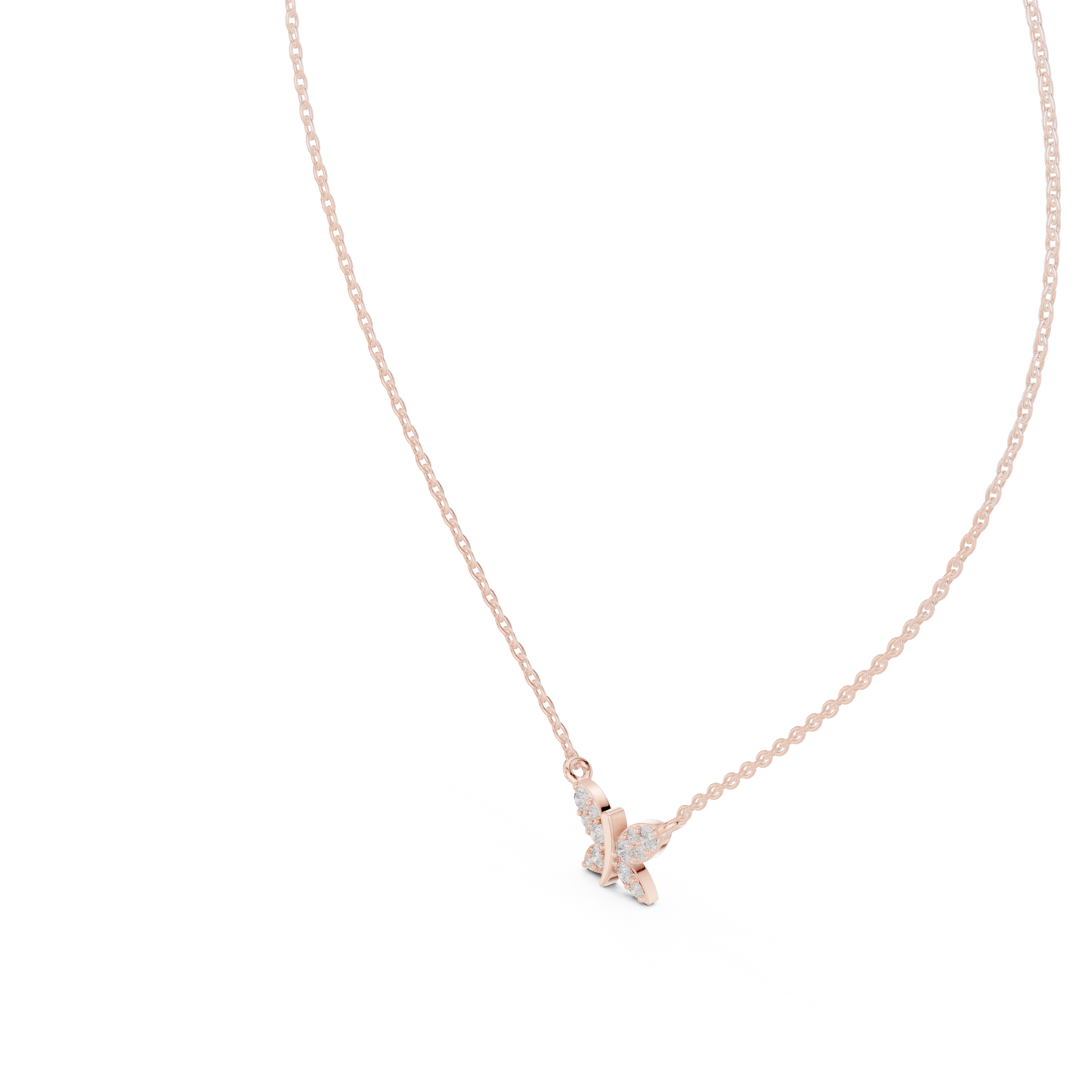 Multiple Round Lab Diamond Butterfly Pendant