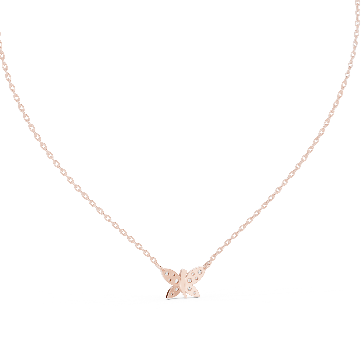 Multiple Round Lab Diamond Butterfly Pendant
