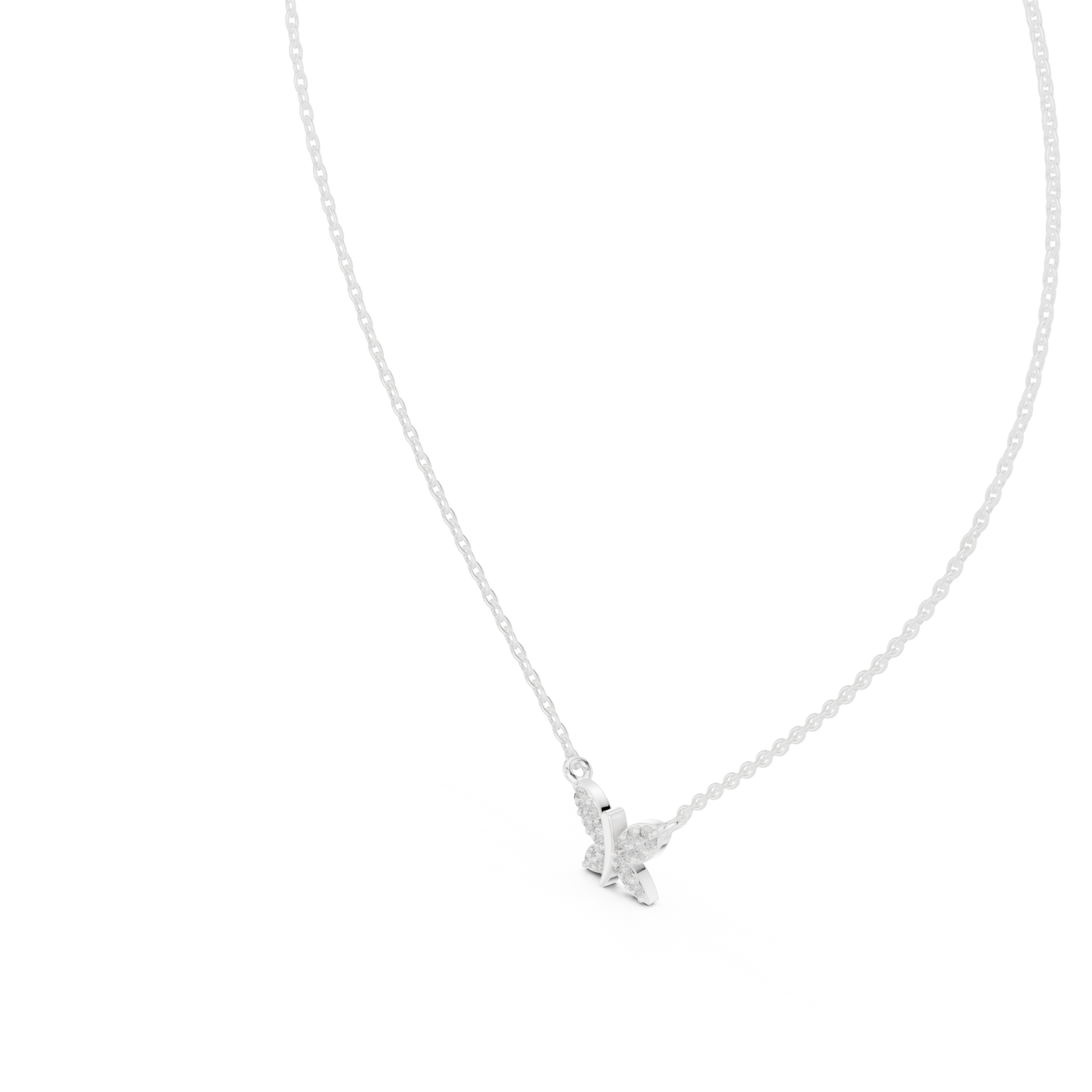 Multiple Round Lab Diamond Butterfly Pendant