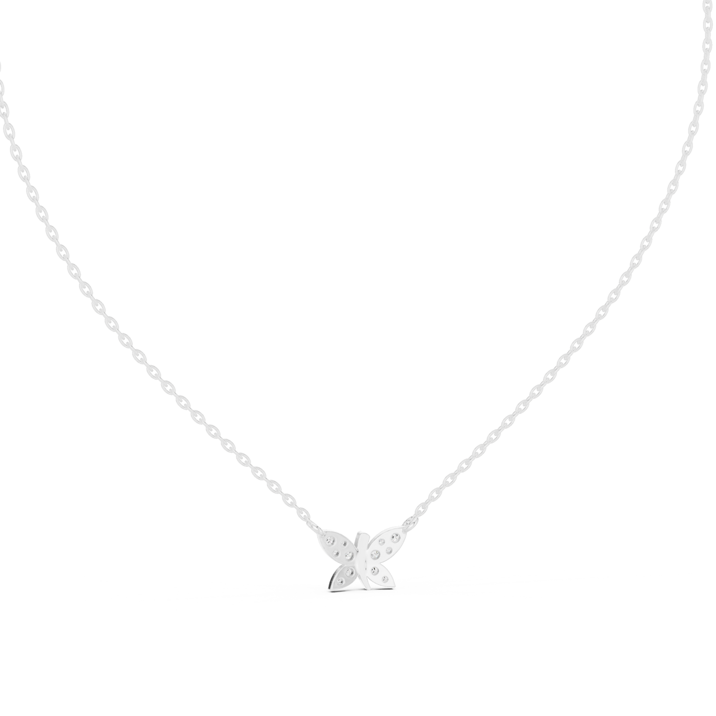 Multiple Round Lab Diamond Butterfly Pendant